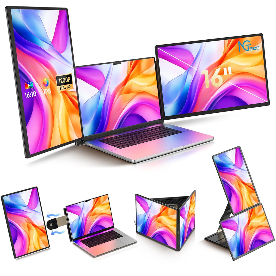 NGTeco dual-screen extend setup, expanding workspace for multitasking and content creation