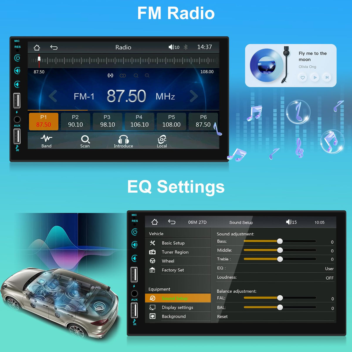 NHOPEEW installed in car dash demonstrating tidy fit and modern infotainment benefit