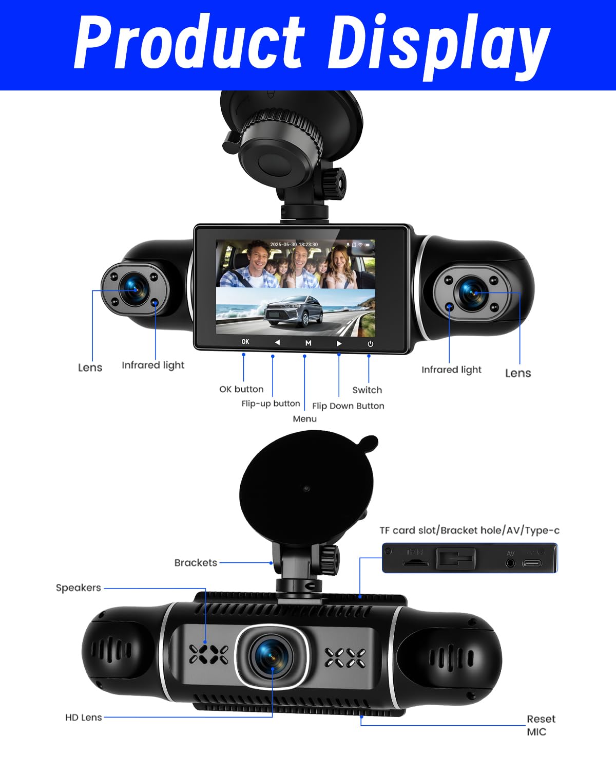 NHOPEEW loop recording with G-Sensor protects crucial clips after bumps.