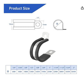 Nicalas rubber cushioned P-clamps protect cables during installation.