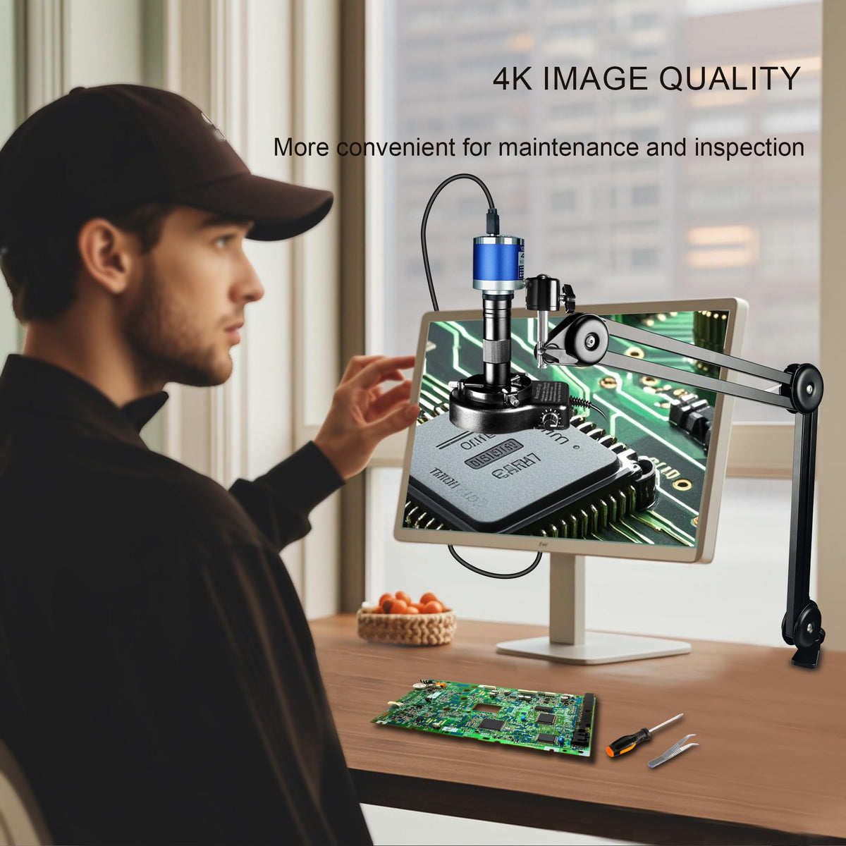 NICE-POWER digital microscope-packaging-contents clearly lists included parts.