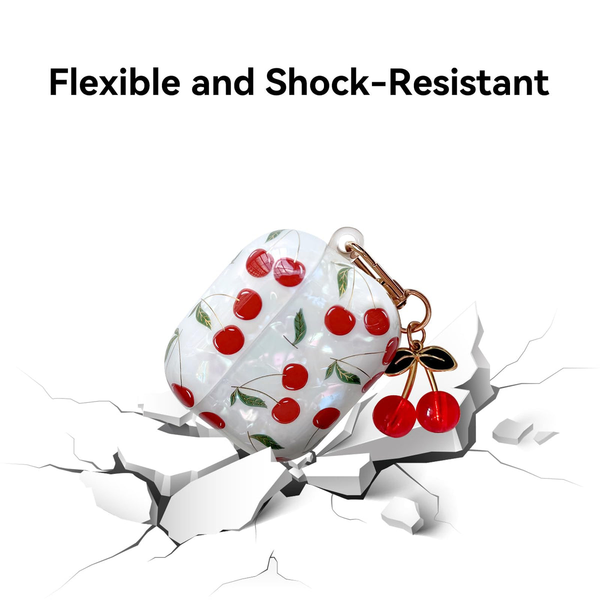 NiceAccs cherry case held in hand illustrating compact scale and grip