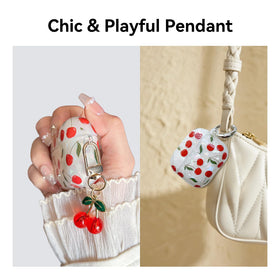 NiceAccs cherry keychain close-up demonstrating secure clip attachment
