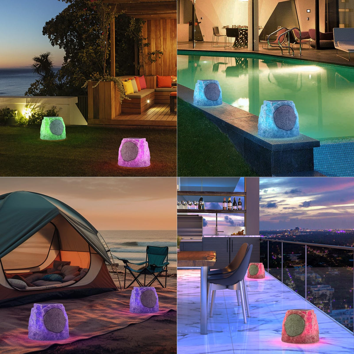 NiceBuy outdoor rock speakers blend with decor while playing music.
