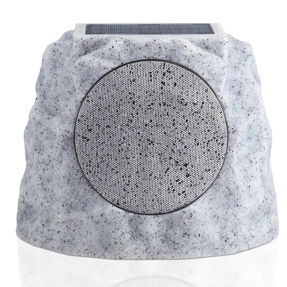 NiceBuy Solar Rock Speaker outdoor design for patio ambiance and wireless music.