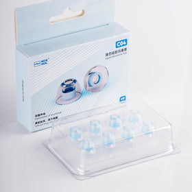 NICEHCK C04 ear tips closeup line showing easy-to-clean silicone design.