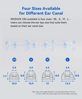 NICEHCK C04 silicone ear tip closeup illustrating easy cleaning capability.