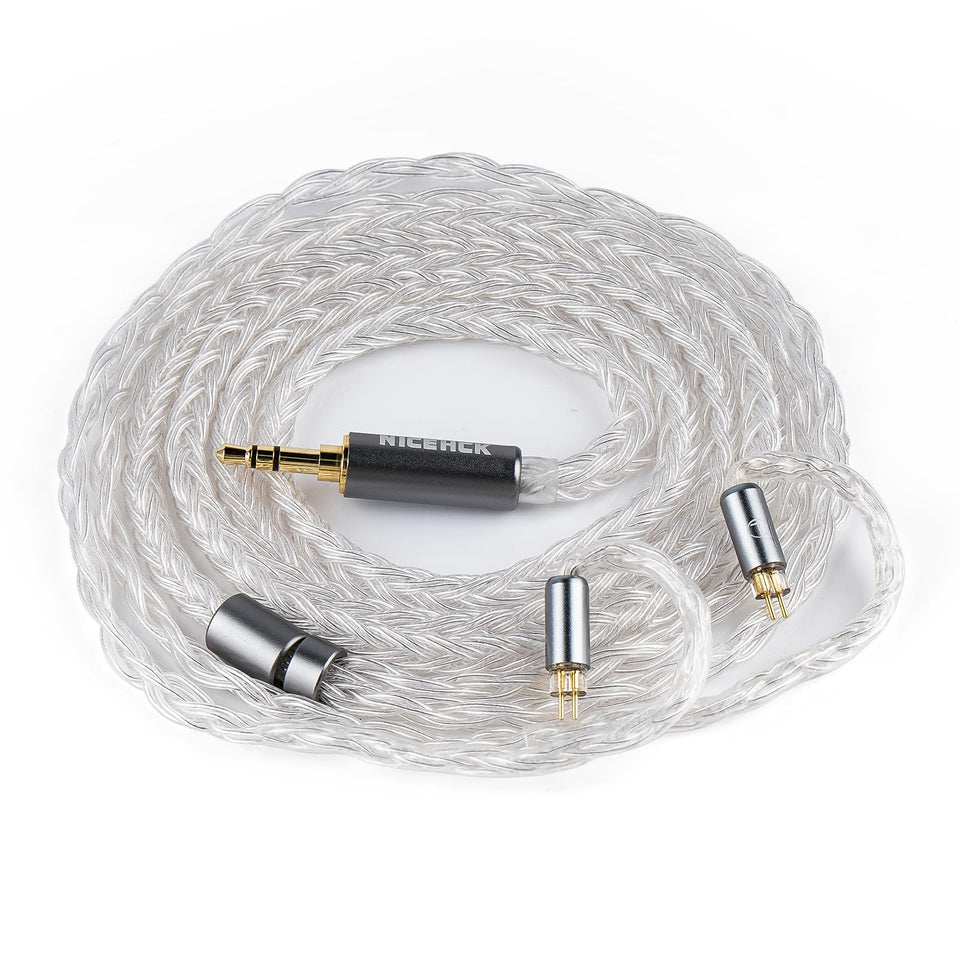 NICEHCK IcyMoon 16-core OCC cable for crisper highs and wider soundstage.