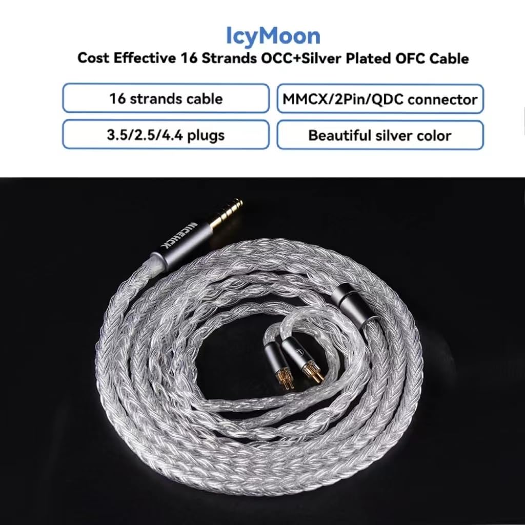 NICEHCK IcyMoon anodized connectors provide durable, premium feel during daily use.