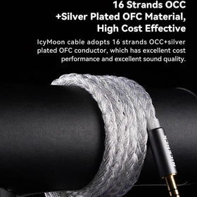 NICEHCK IcyMoon braided cable with a silver finish for a premium look.