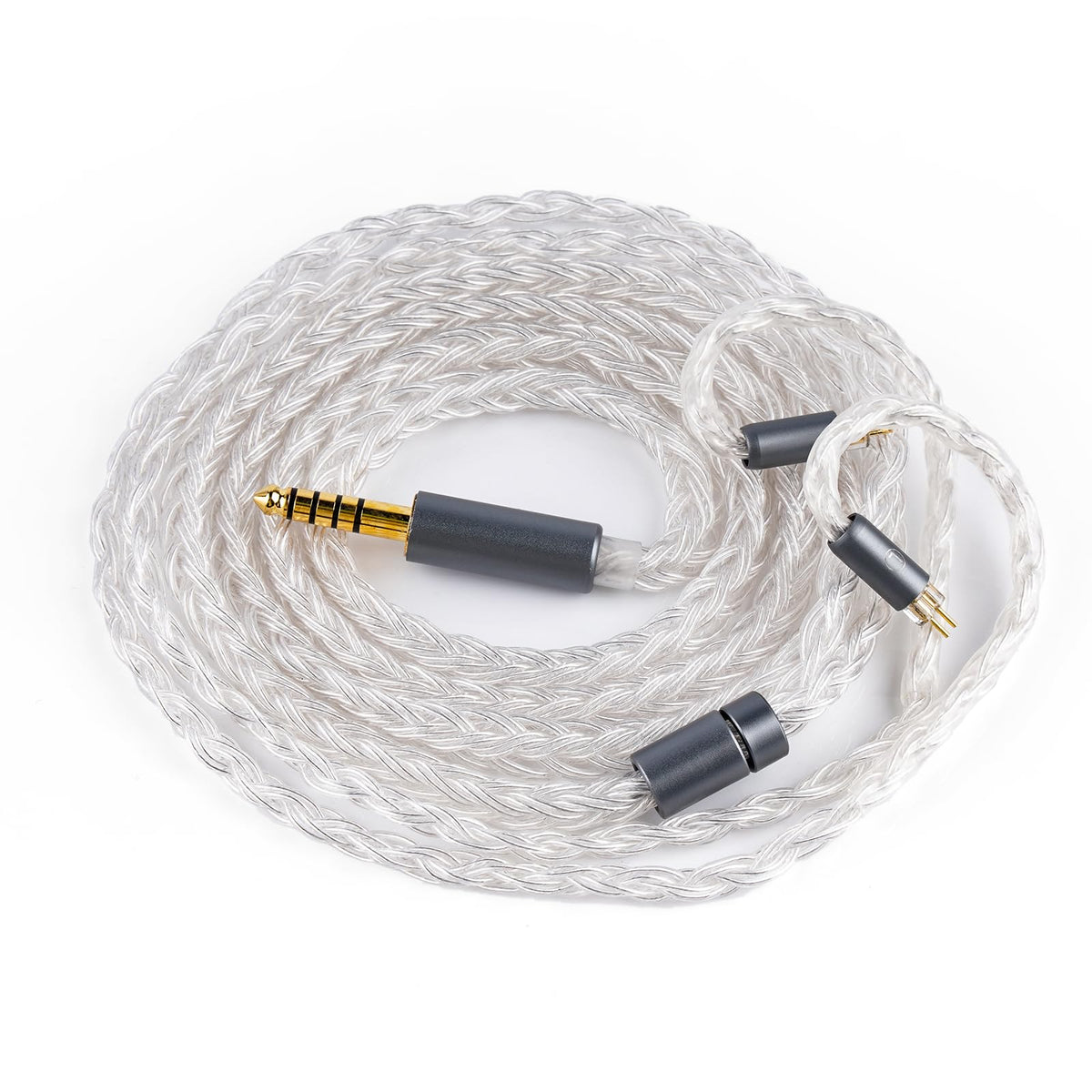 NICEHCK IcyMoon braided cable close-up shows durable, tangle‑free design for daily use.