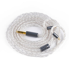 NICEHCK IcyMoon braided cable close-up shows durable, tangle‑free design for daily use.