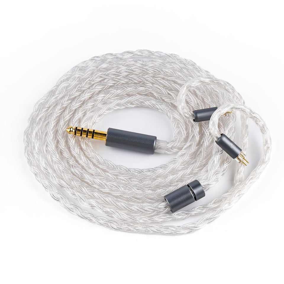 NICEHCK IcyMoon braided cable close-up shows durable, tangle‑free design for daily use.