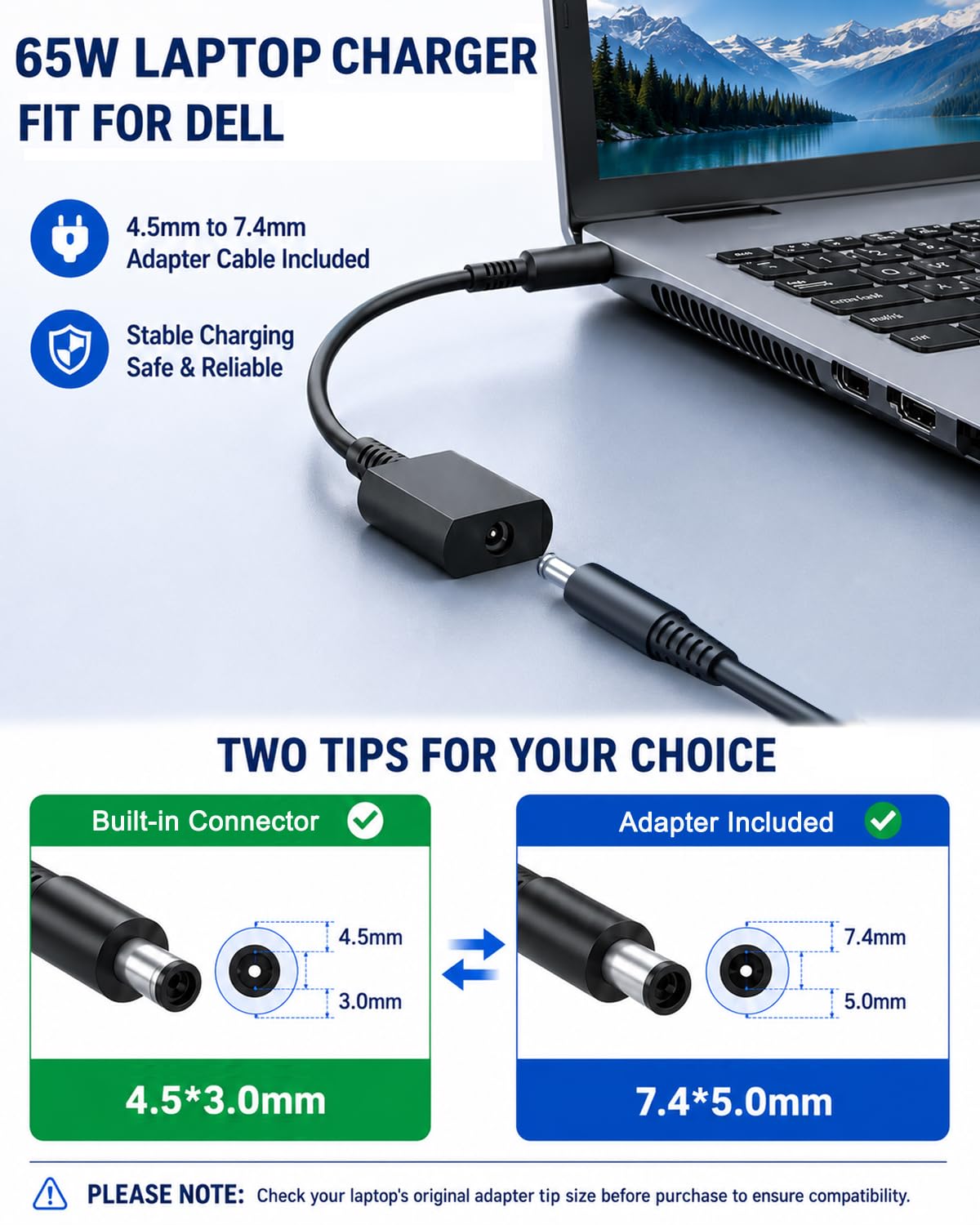 Nicpower stretched 10ft cable demonstrating extra reach and flexible use