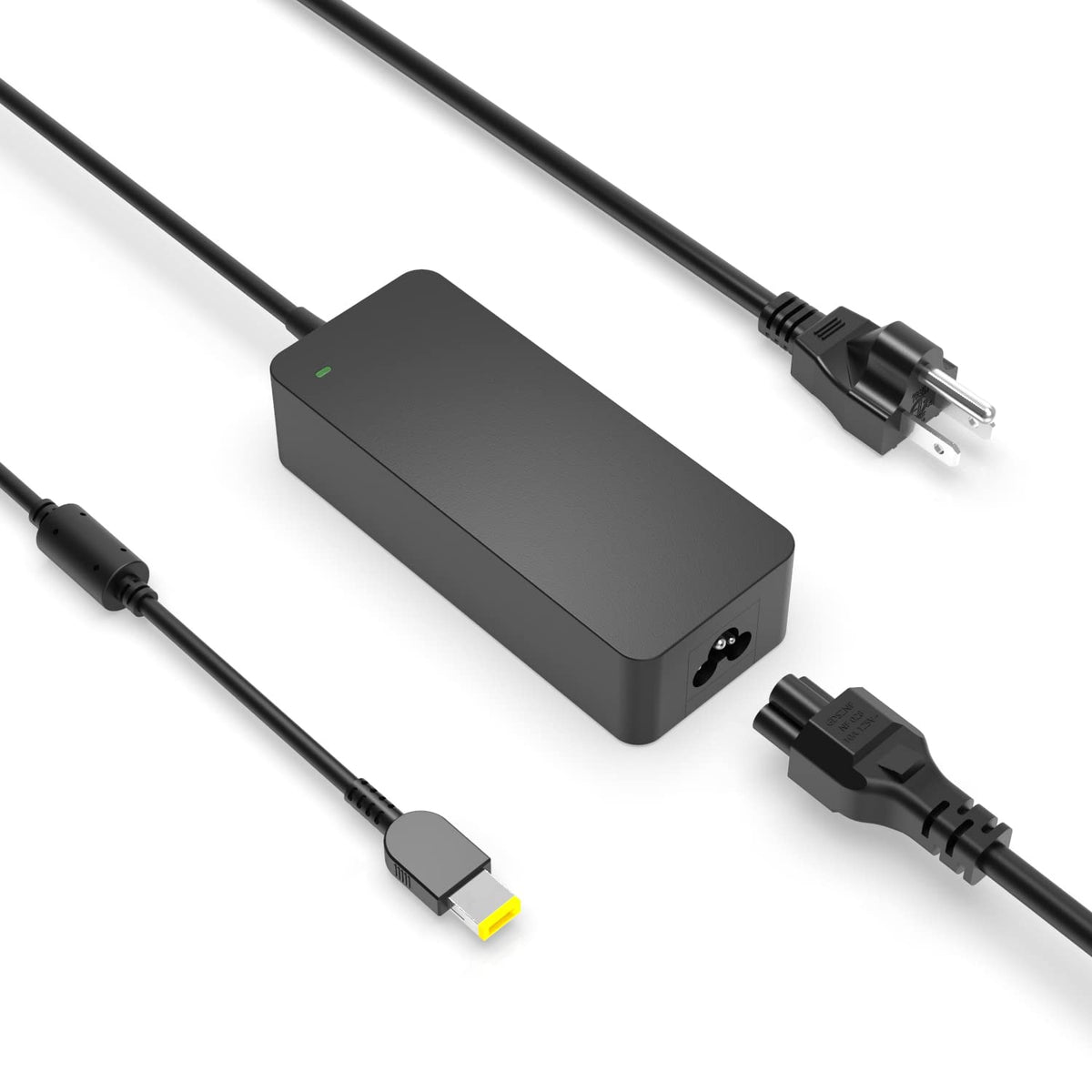 Nicpower 90W slim-tip charger front view for reliable Lenovo power on the go.