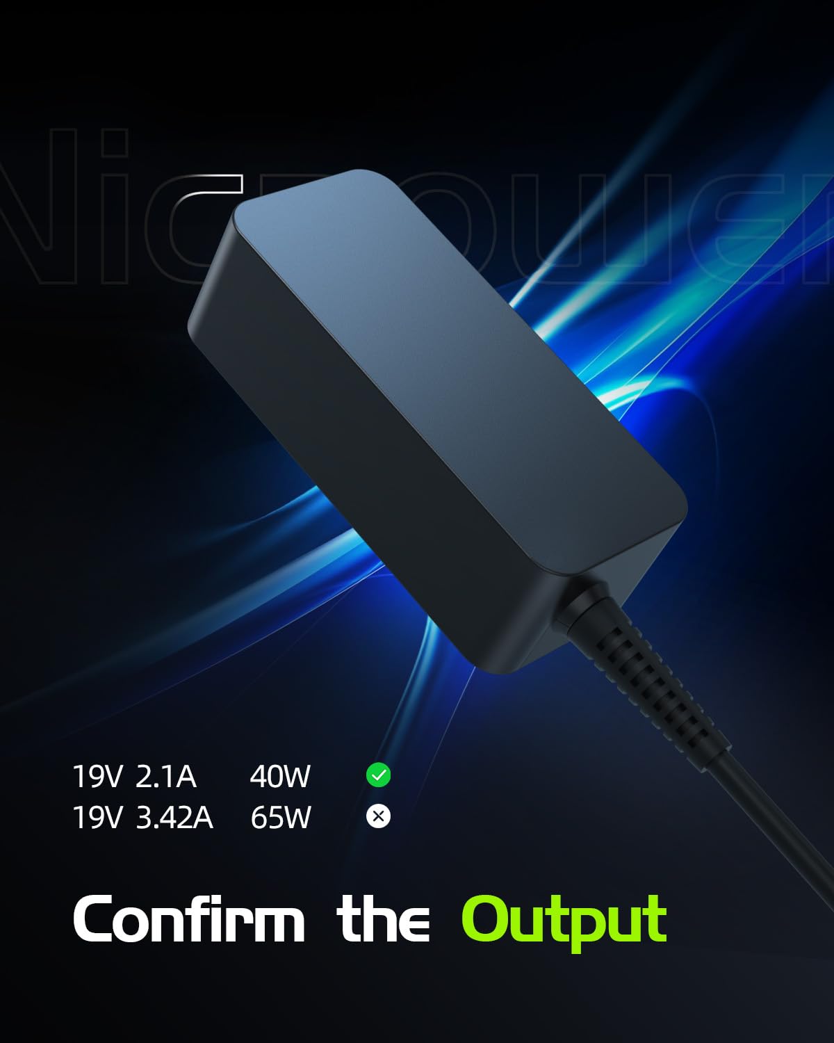 Nicpower charger featuring safety test label for reliability