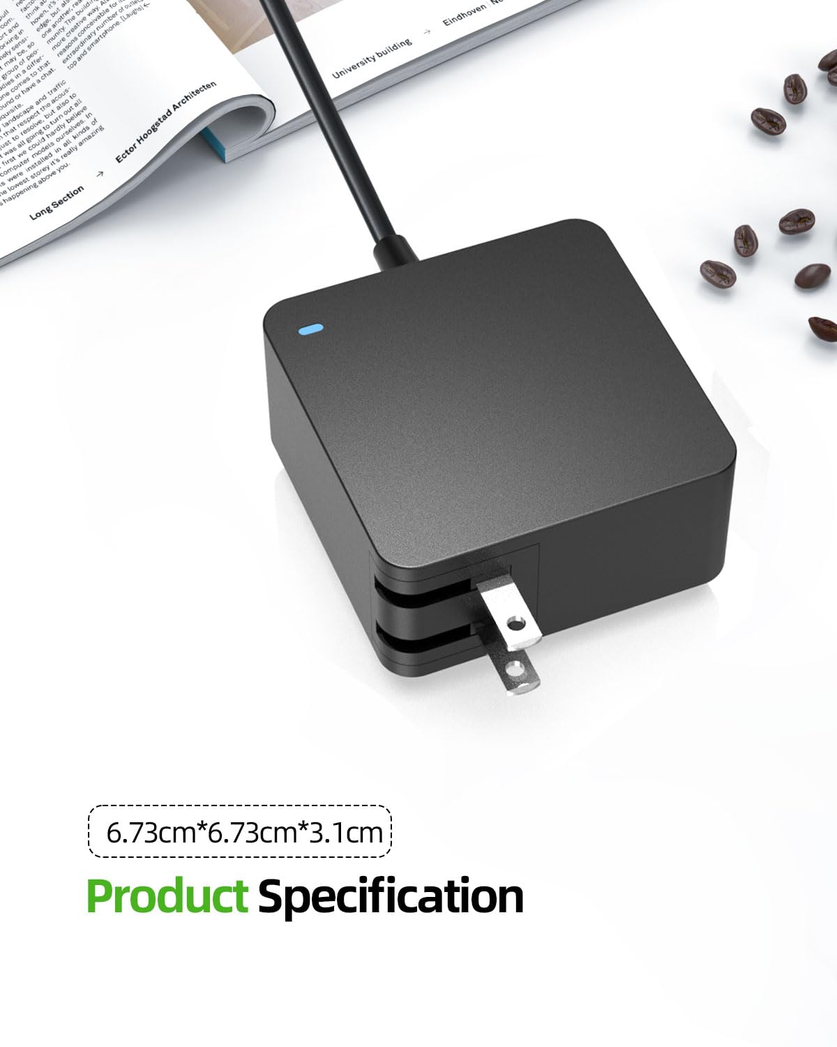 Nicpower Zenbook compatible charger with round connector for on‑the‑go power