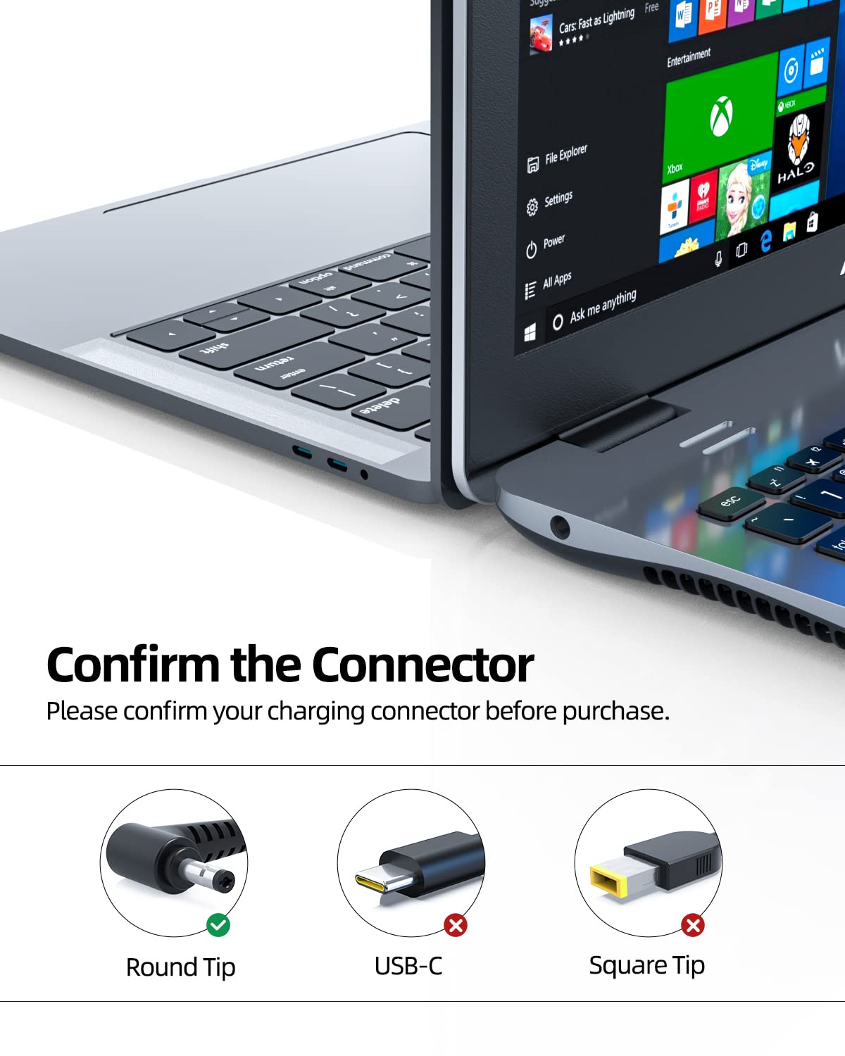 Nicpower compact travel charger designed for on-the-go Lenovo laptops