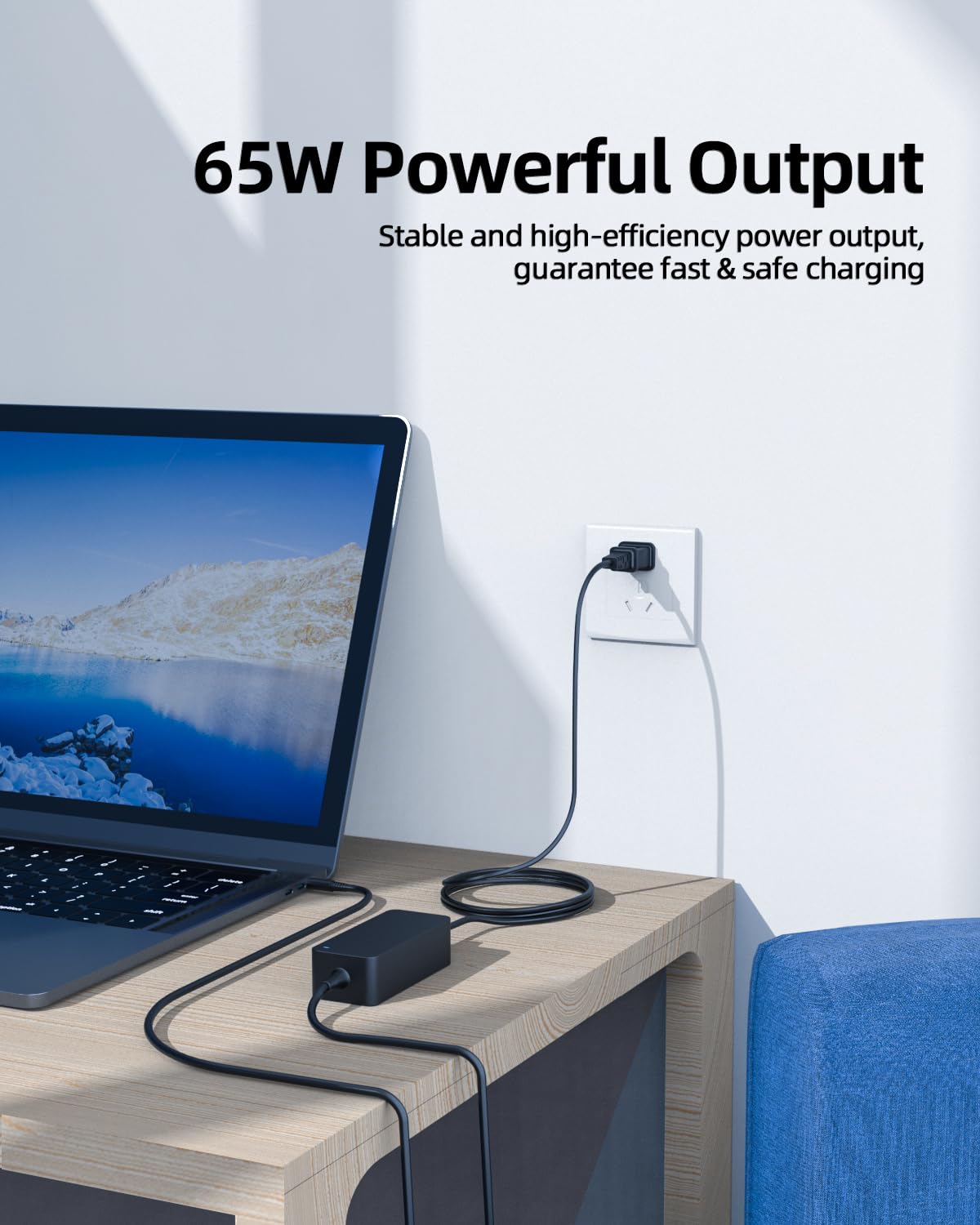 Nicpower connected to Dell laptop in use offering reliable power during work