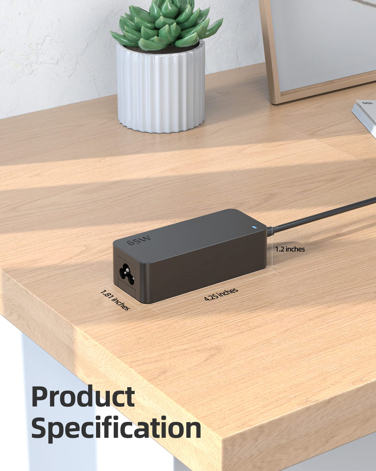 Nicpower USB-C charger plug port close-up showing sturdy connector