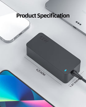Nicpower USB-C charger supports 65W or 45W output for Lenovo laptops.