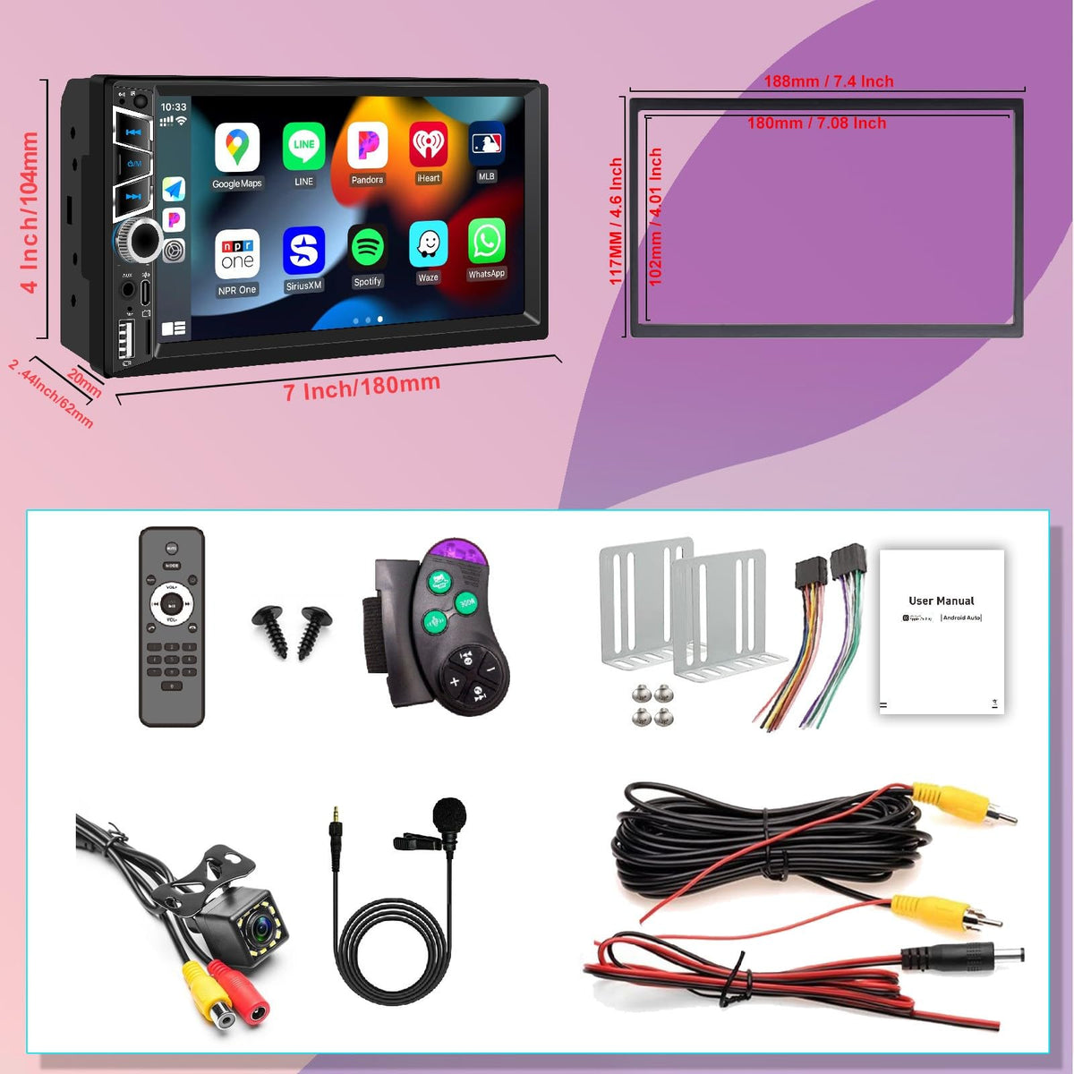 Nideocion backup camera view on screen, clear reversing assistance