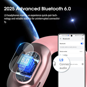 Niderson open-ear headphones rose charging case ultra-portable for travel.