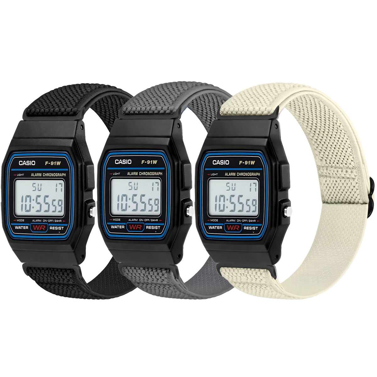 Nidoujin elastic band close-up shows durable nylon weave for daily wear.