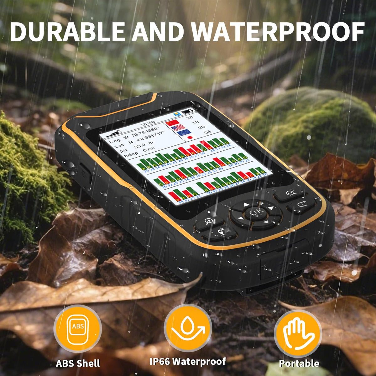 NiesahYan handheld GPS includes a 3-axis compass for bearings.