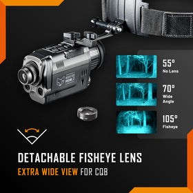 Nightfox Prowl 2 wide-angle lens delivers a 105° field of view for enhanced awareness.