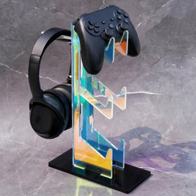 NiHome iridescent three-tier controller stand keeps PS5, Xbox, and Switch controllers organized.