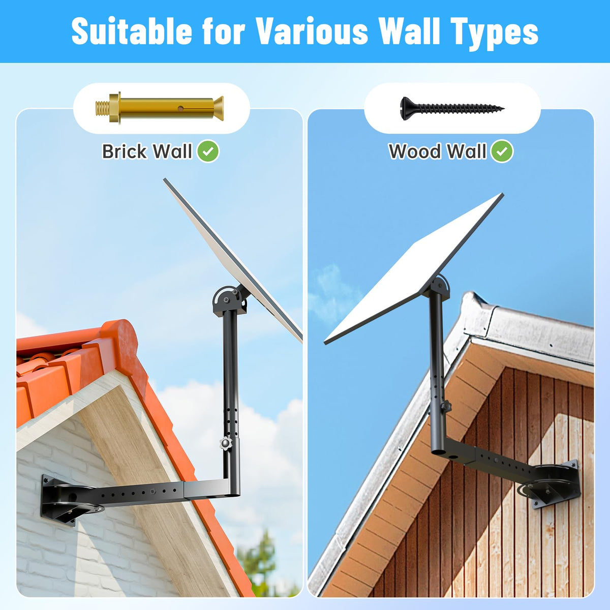 NiHome labeled parts layout showing bracket, poles and fasteners for easy setup benefit