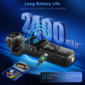 NIKICAM 2400mAh battery enables longer shooting away from power