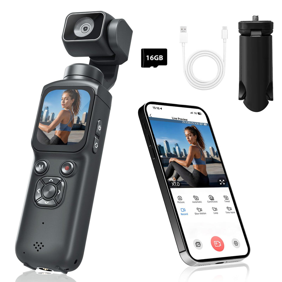 NIKICAM 4K pocket camera with rotating lens for versatile selfies and world views