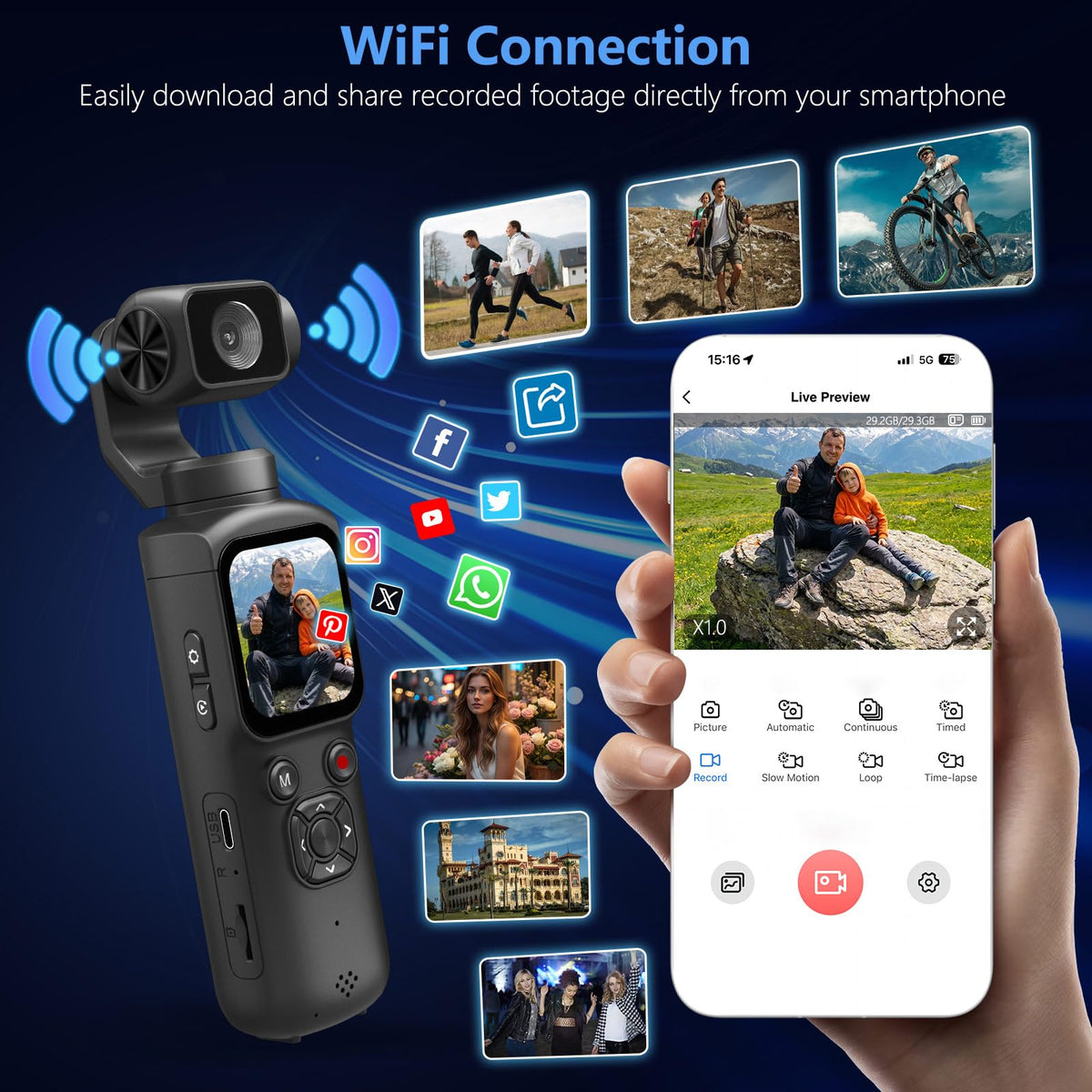 NIKICAM face tracking keeps you centered in frame during fast action