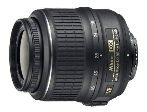 Nikon AF-S DX 18-55mm VR lens with Silent Wave Motor for fast autofocus.