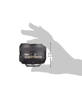 Nikon 50mm f/1.4G lens with HB-47 hood for shadow-free portraits