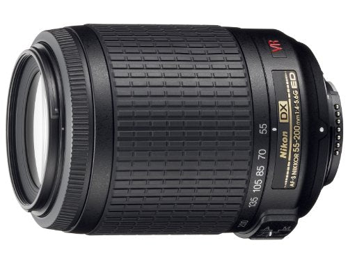 Nikon 55-200mm lens close-up highlighting ED glass for crisp colors