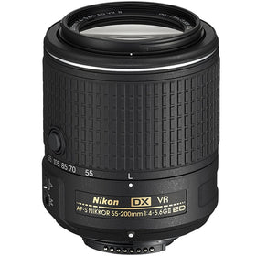 Nikon 55-200mm lens telephoto range captures distant action clearly.