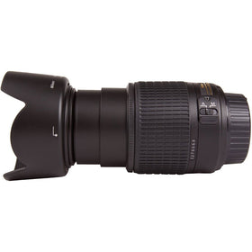 Nikon 55-200mm zoom lens close-up front element, sharp focal range for portraits