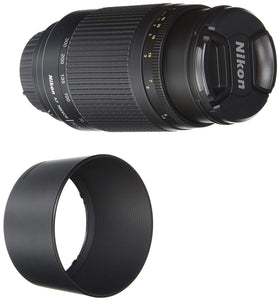 Nikon 70-300mm lens front view showing telephoto reach for distant subjects.