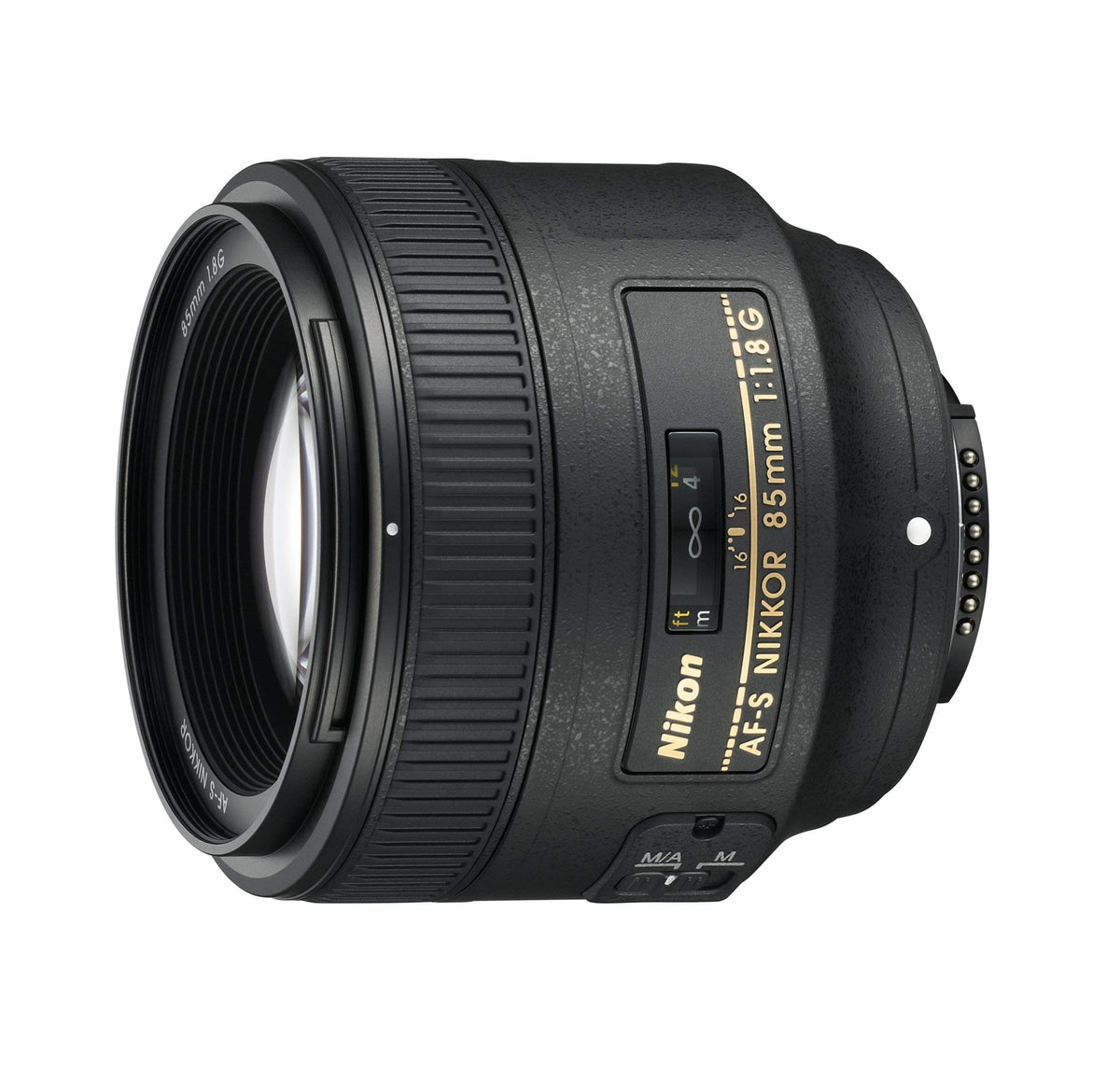 Nikon 85mm f/1.8G AF-S FX lens portrait bokeh for subject separation.