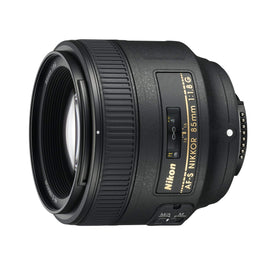 Nikon 85mm f/1.8G AF-S FX lens portrait bokeh for subject separation.