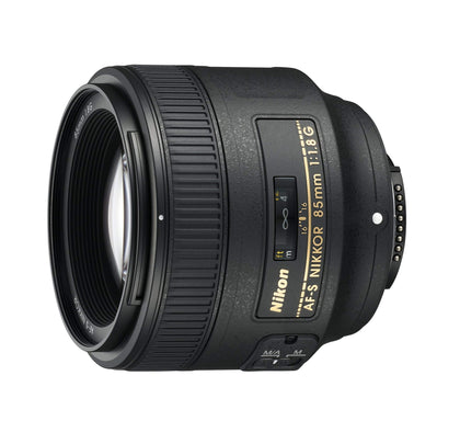 Nikon 85mm f/1.8G AF-S FX lens portrait bokeh for subject separation.
