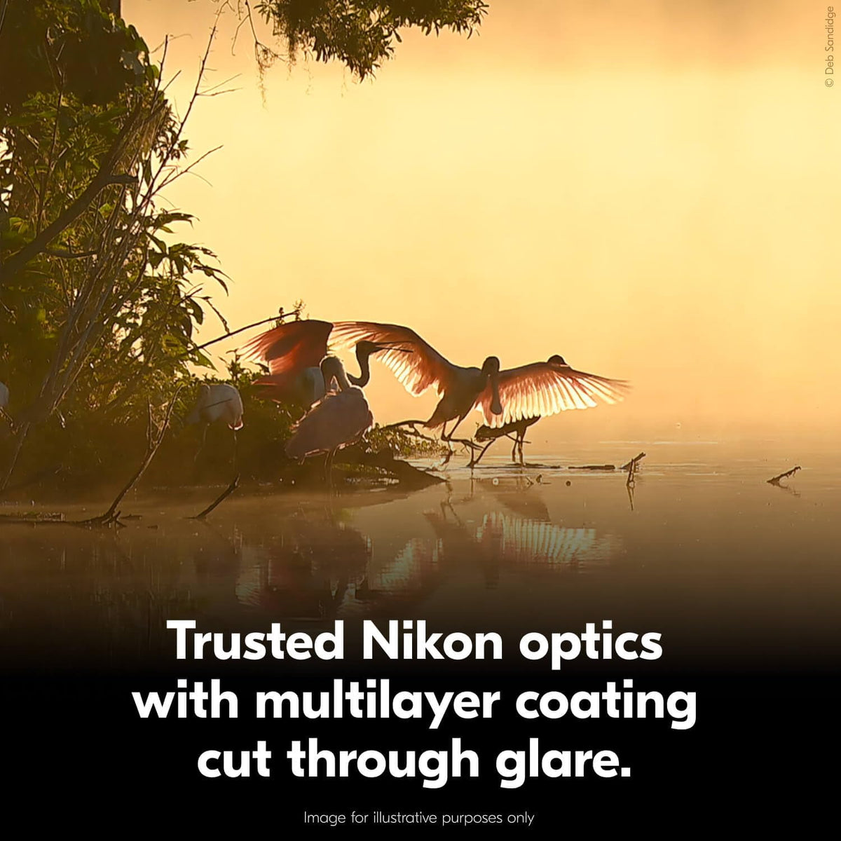 Nikon Action 16x50 Porro-prism design supports a wide, stable field
