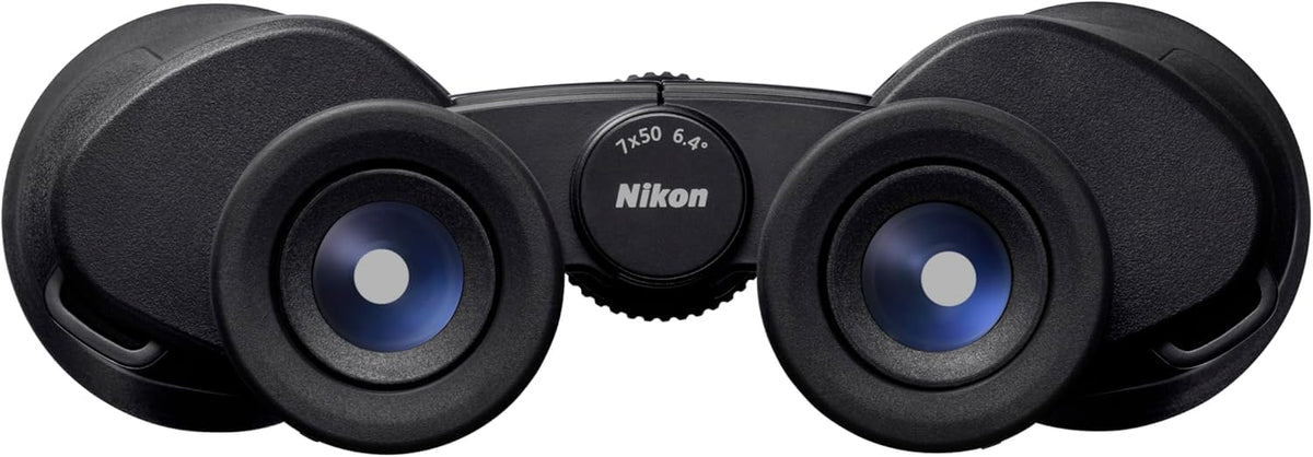 Nikon Action 7x50 binoculars side grip emphasizes rugged rubber armor for durable outdoor use