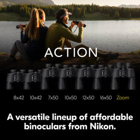 Nikon Action Zoom 10-22x50 binocular tripod-ready setup for stability