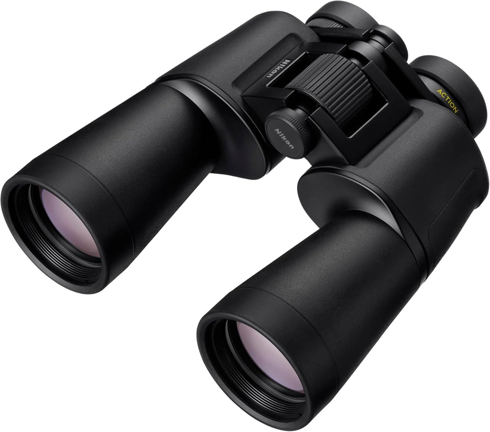 Nikon ACTION10x50 binoculars provide birding-view clarity for detailed observations.