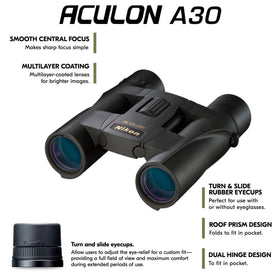 Nikon ACULON A30 sturdy build withstands rugged outdoor use on trips.