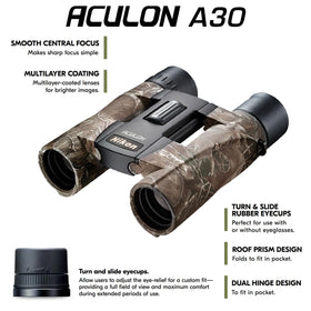 Nikon ACULON A30 lightweight compact design supports easy travel and everyday carry